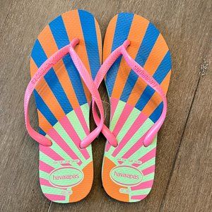 Havaianas Women's Slim Sun Rays Print Flip Flop Sandal Size 7/8